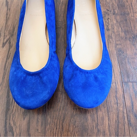 J Crew • Cece Suede Ballet Flat cobalt blue Bluebird suede round toe 46198 - Picture 3 of 10